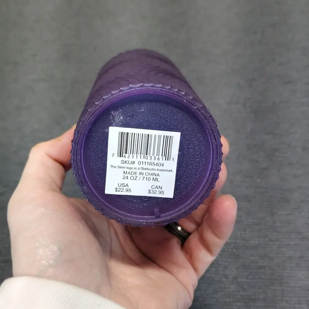 Starbucks 2024 Iridescent Purple Swirl Venti Cold Cup Tumbler 24oz NWT